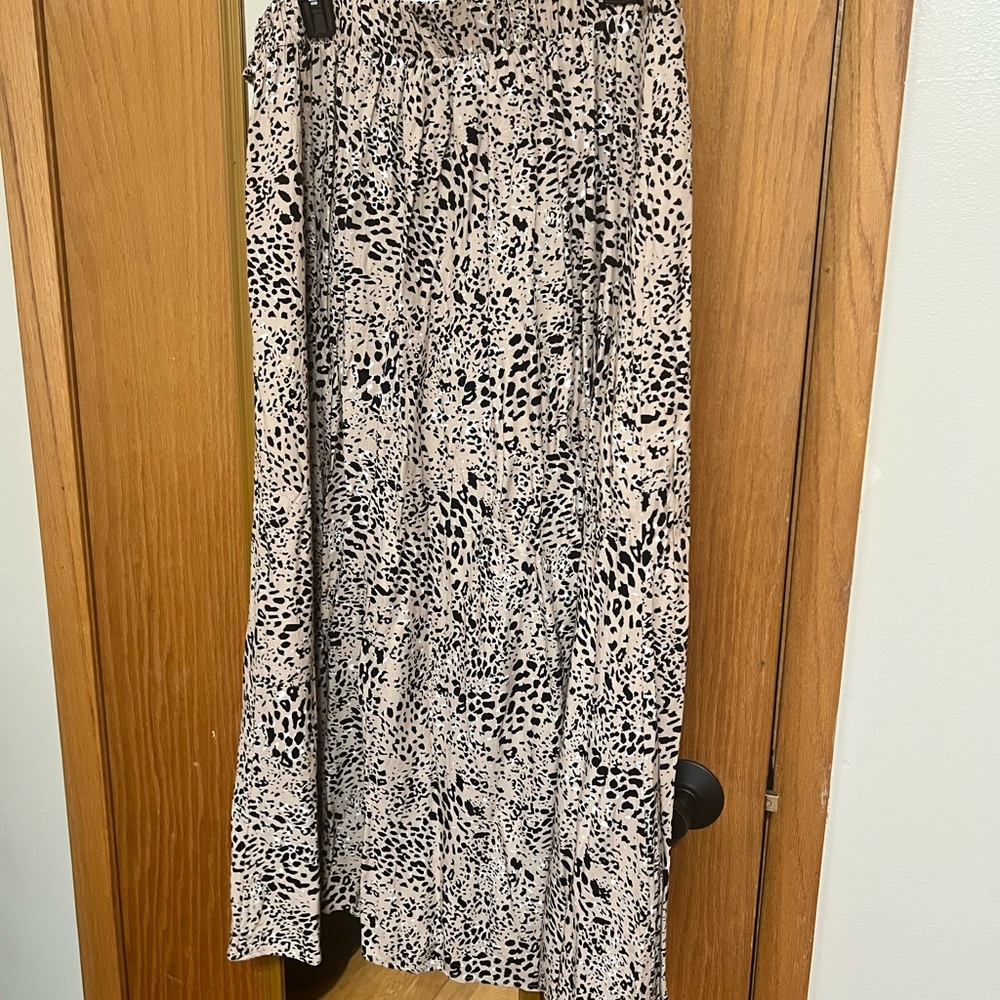 Maurices Beige and Black Animal Print Maxi Wrap Skirt - Picture 2 of 4